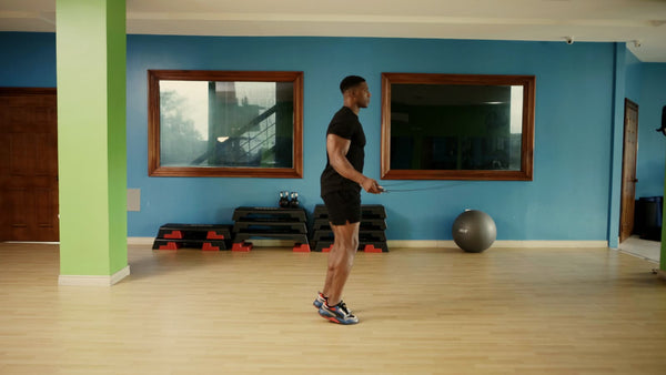 Athlete skipping with the Active Daze jump rope